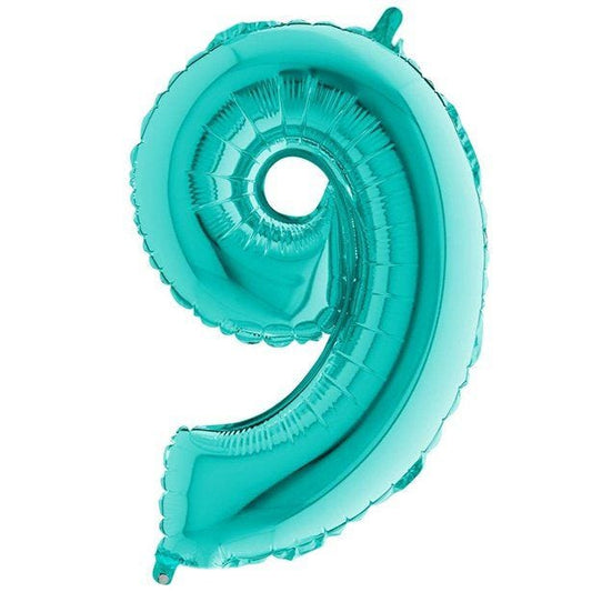 Number 9 Tiffany Blue Foil Balloon - 40"