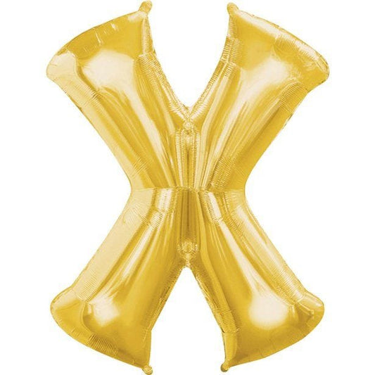 Gold Letter X Balloon - 16" Foil