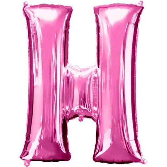 Pink Letter H Balloon - 34" Foil