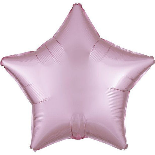 Pastel Pink Star Satin Luxe Balloon - 18'' Foil - unpackaged