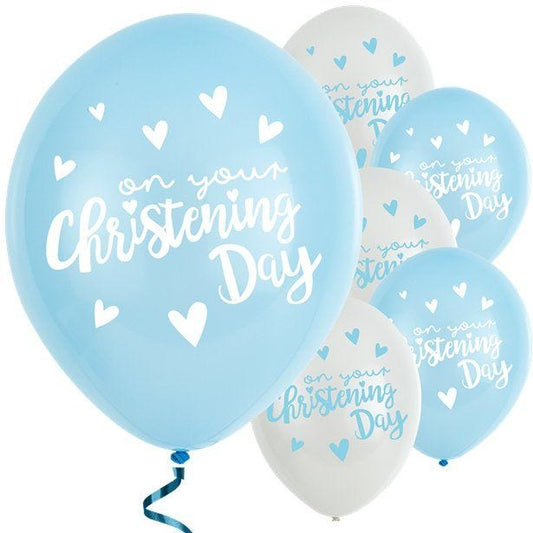 Blue Christening Day Latex Balloons - 11" Latex (6pk)