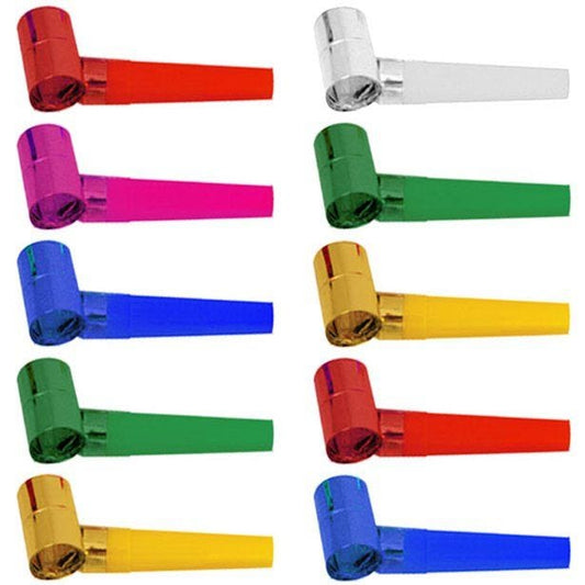 Multi-coloured Foil Party Blowers - Mega Pack (144pk)