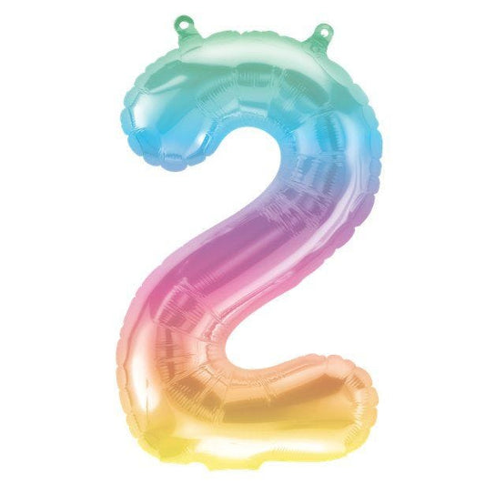 Pastel Ombre Number 2 Balloon - 16" Foil