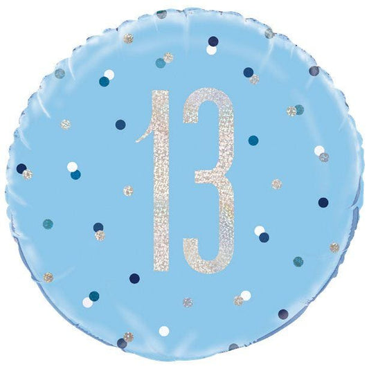 Blue 13th Birthday Foil Balloon - 18"