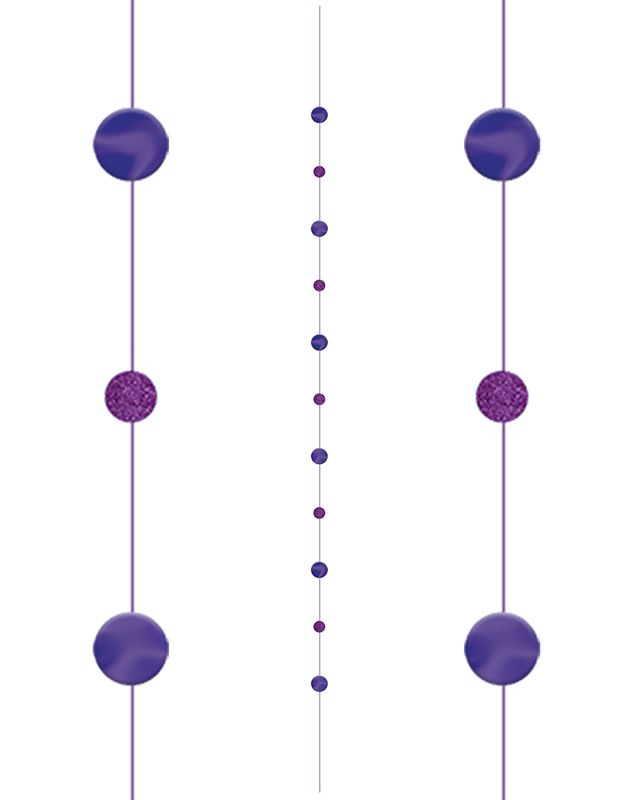 Purple Glittery Circles Balloon Tail - 1.8m