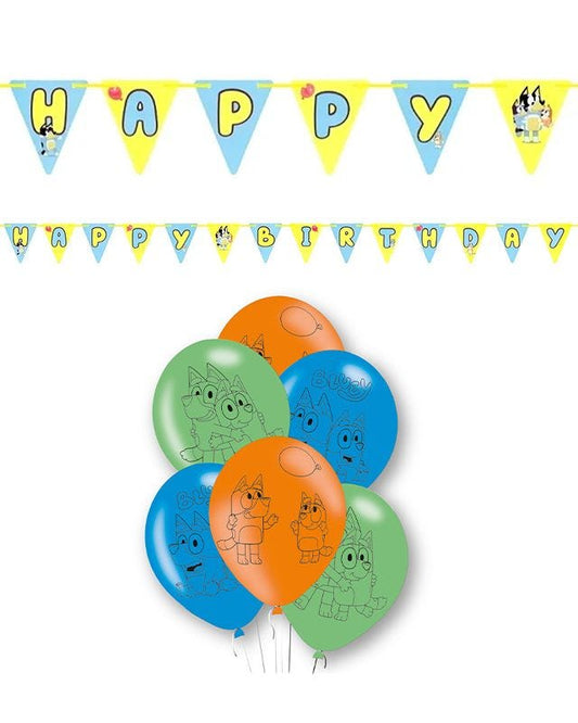 Bluey Birthday Banner & Balloons Kit