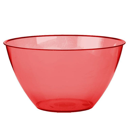 Red Plastic Swirl Bowl - 680ml