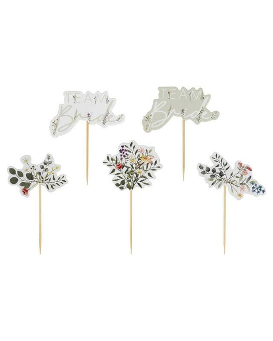 Bridal Bloom Floral Hen Cupcake Toppers (12pk)