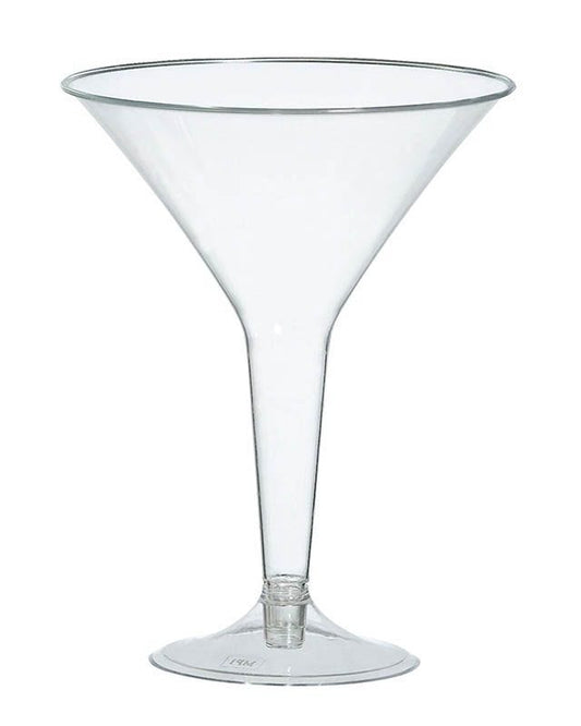 Clear Plastic Martini Glasses - 235ml (20pk)