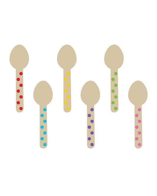 Rainbow Mini Wooden Spoons - 10.6cm (12pk)