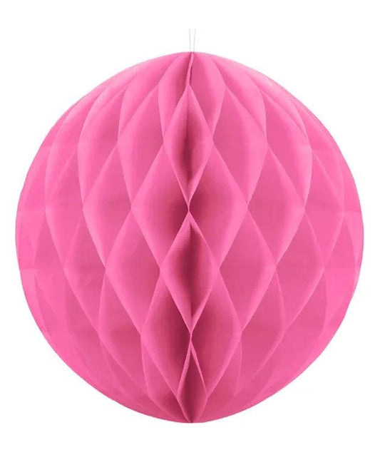 Pink Honeycomb Ball Paper Decoration - 20cm
