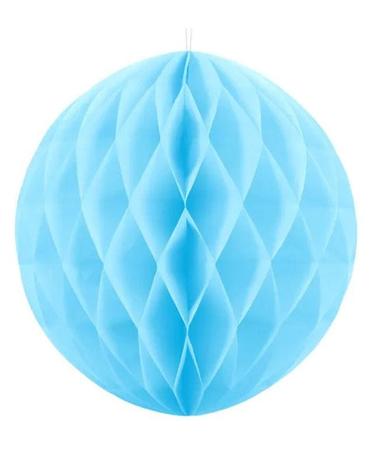 Sky Blue Honeycomb Ball Paper Decoration - 20cm
