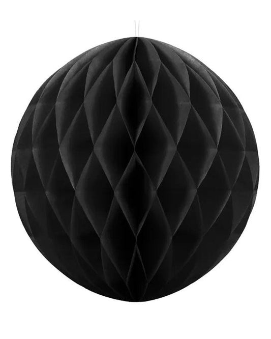 Black Honeycomb Ball Paper Decoration - 20cm