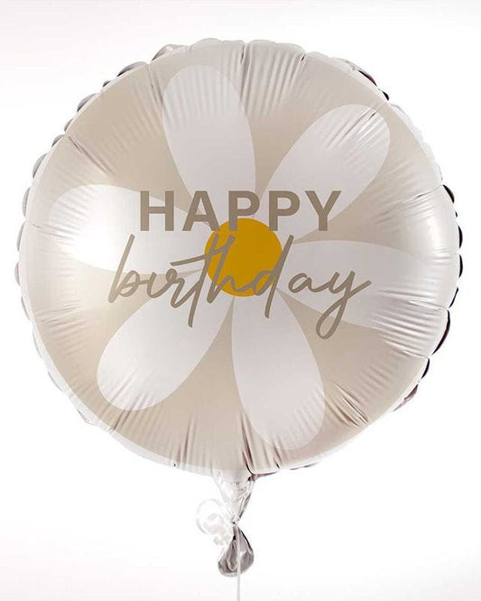 Ditsy Daisy 'Happy Birthday' Neutral Balloon - 18" Foil