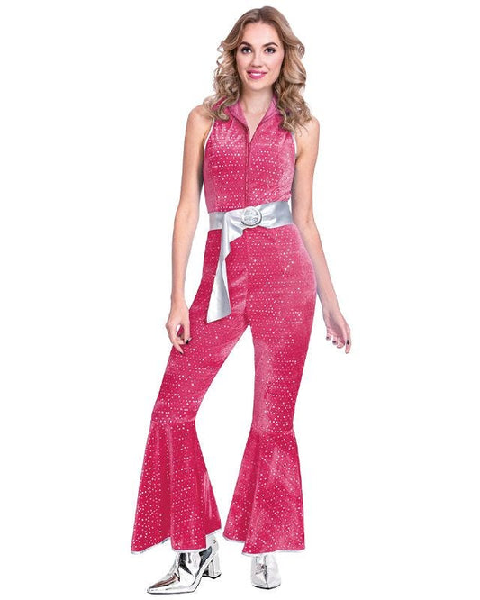 Pink Disco Jumpsuit - Adult Costume