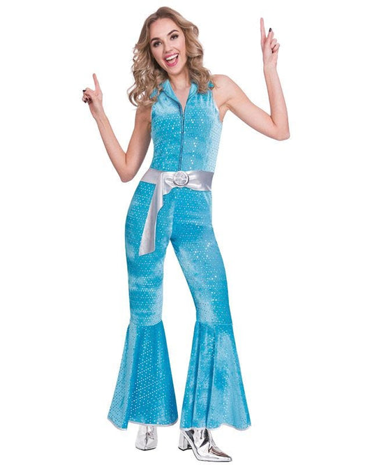 Blue Disco Jumpsuit - Adult Costume