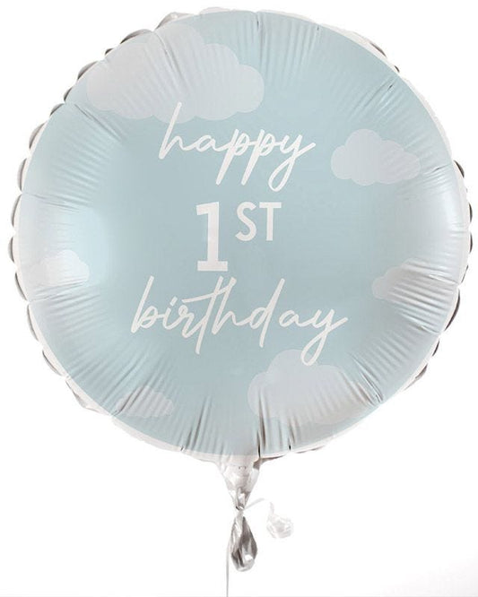1st Birthday Blue 'Happy 1st Birthday' Balloon - 18" Foil