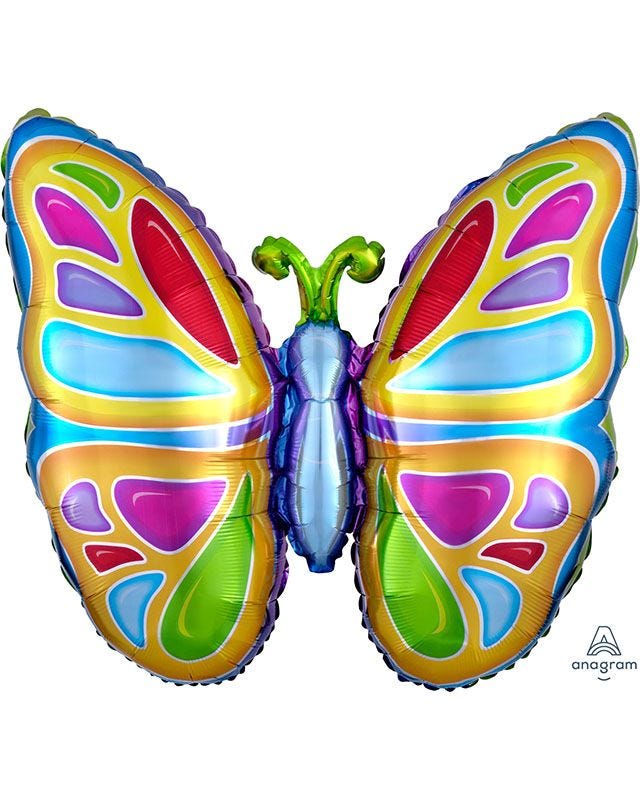 Bright Butterfly SuperShape Balloon - 25" Foil