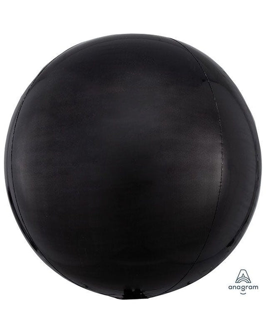 Black Orbz Balloon - 16" Foil - Unpackaged