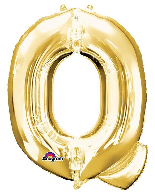 Gold Letter Q Balloon - 16" Foil