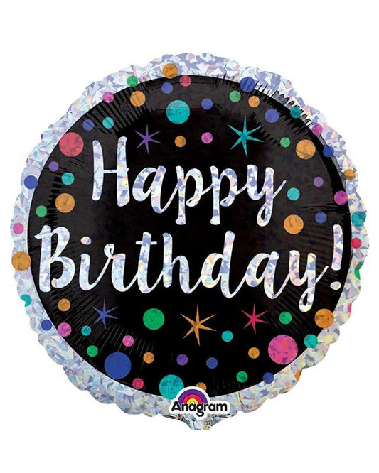 Polka Dot Happy Birthday Balloon - 18" Foil