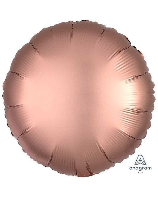 Rose Copper Satin Luxe Circle Foil Balloon - 18 Unpackaged
