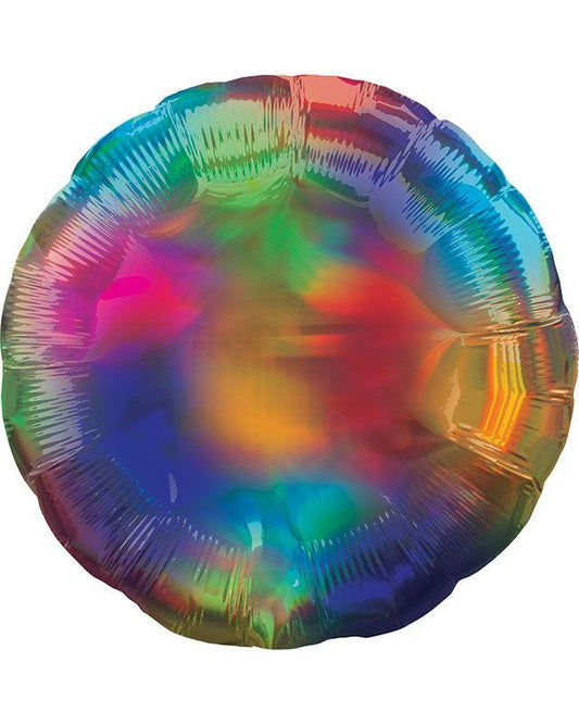 Rainbow Iridescent Circle Balloon - 18" Foil - Unpackaged