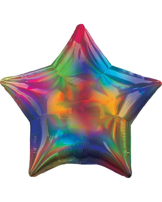 Rainbow Iridescent Star Balloon - 18" Foil - Unpackaged