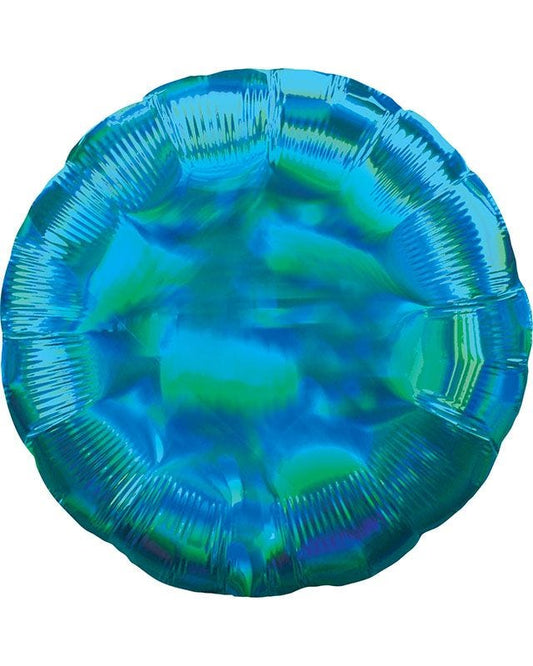 Cyan Iridescent Circle Balloon - 18" Foil