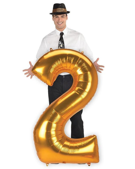 Gold Number 2 Balloon - 53" Foil