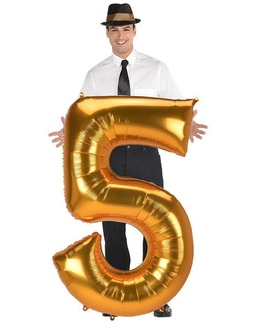 Gold Number 5 Balloon - 53" Foil