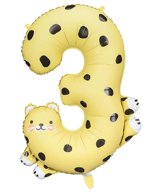 Cheetah Number 3 Balloon - 34" Foil