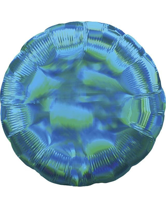 Iridescent Cyan Blue Round Balloon - 18" Foil
