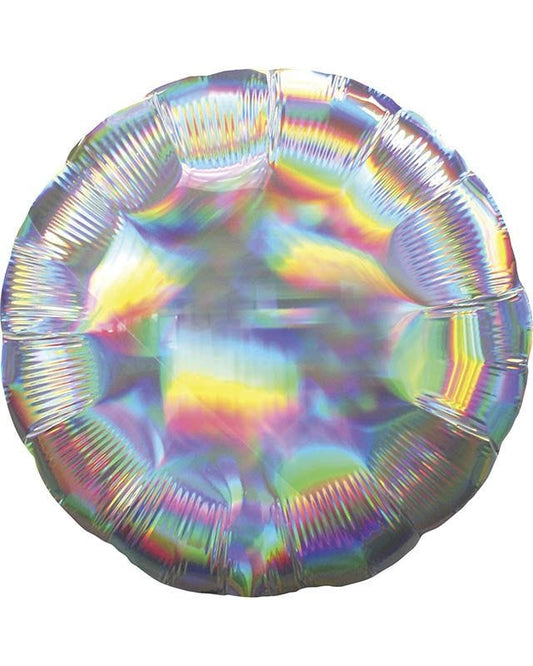 Iridescent Silver Round Balloon - 18" Foil