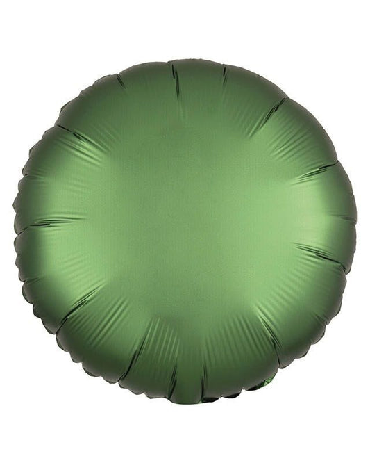 Satin Emerald Green Round Balloon - 18" Foil