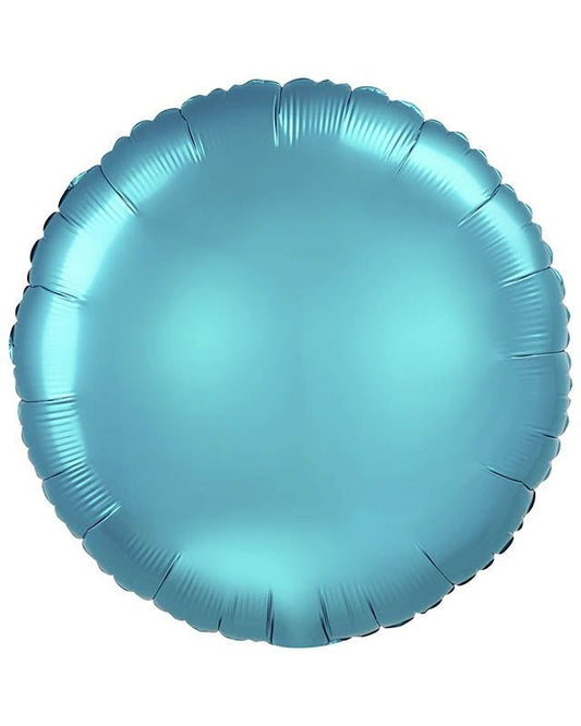 Satin Aqua Blue Round Balloon - 18" Foil