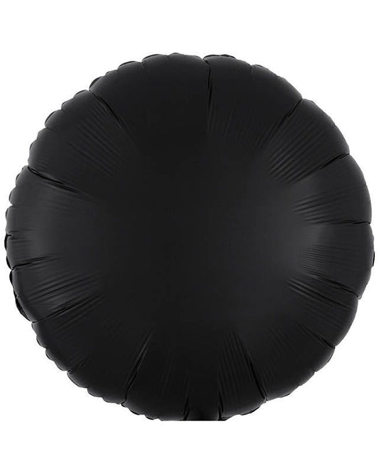 Silk Lustre Black Round Balloon - 18" Foil