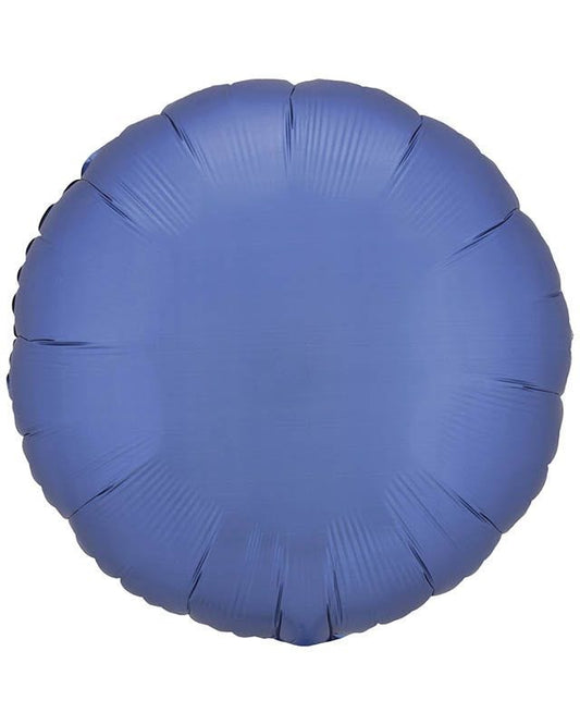 Silk Lustre Azure Blue Round Balloon - 18" Foil (Unpackaged)