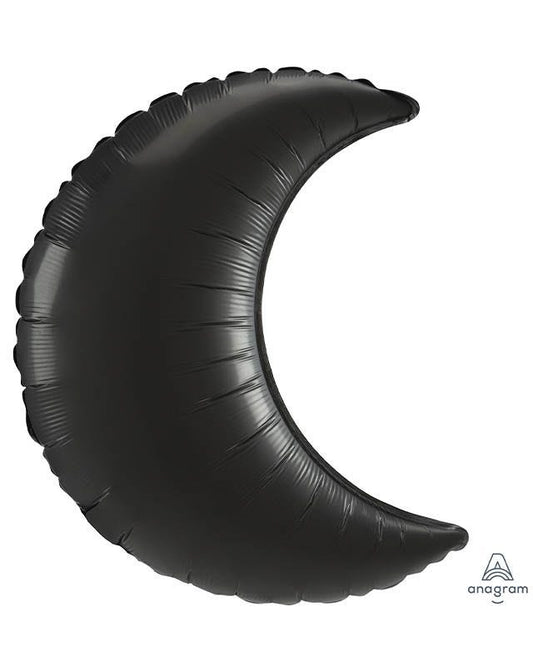 Black Satin Luxe Crescent Balloon - 35" Foil