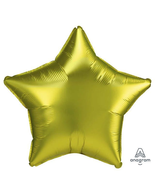Satin Lemon Star Balloon - 18" Foil