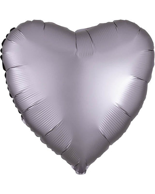 Satin Luxe Greige Heart Balloon - 18" Foil (Unpackaged)