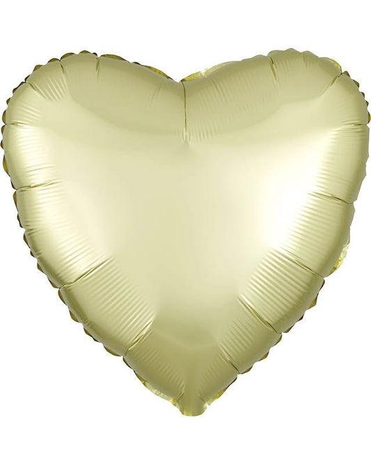 Satin Pastel Yellow Heart Balloon - 18" Foil (Unpackaged)