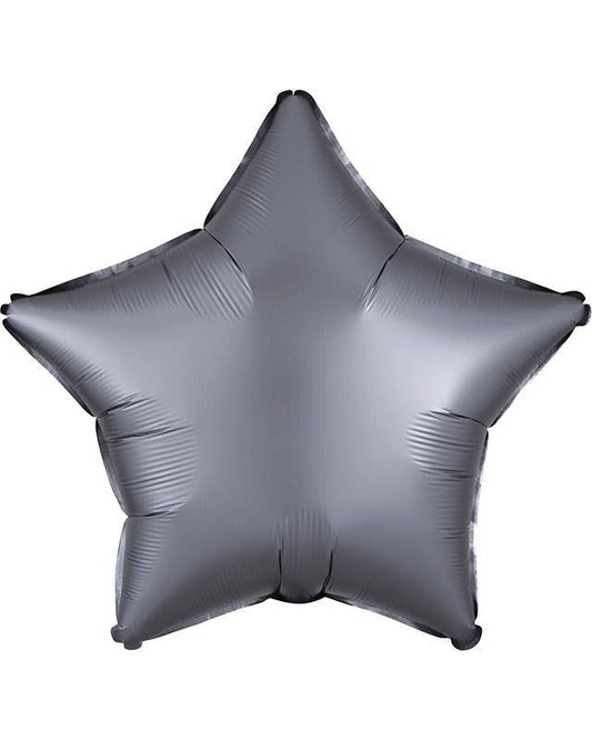 Satin Luxe Graphite Star Balloon - 18" Foil (Unpackaged)