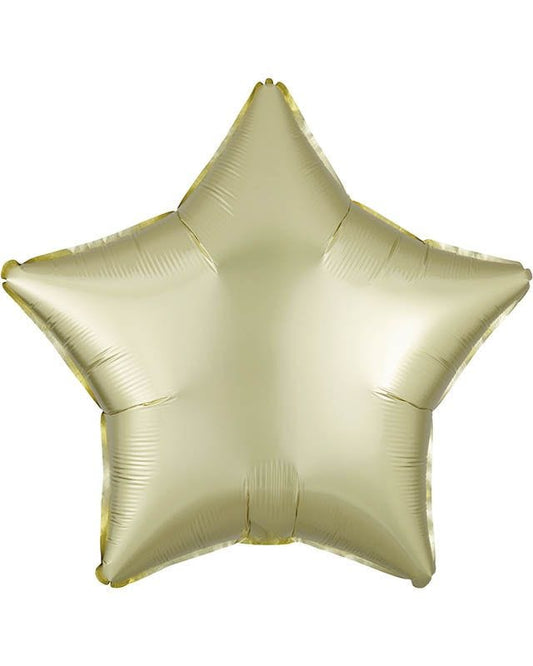Satin Pastel Yellow Star Balloon - 18" Foil (Unpackaged)