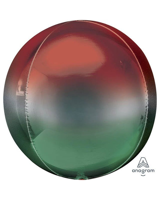 Red & Green Ombre Orbz Balloon - 15"