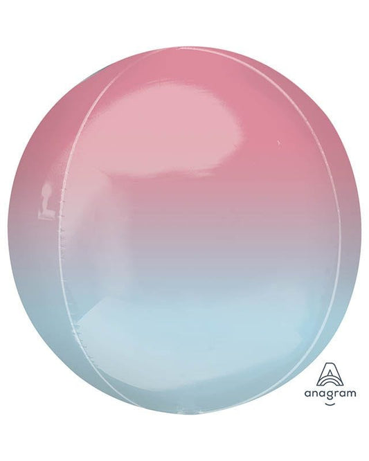 Ombre Pastel Pink & Blue Orbz Balloon - 16"
