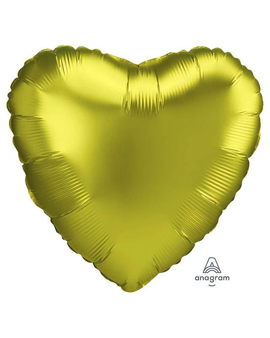 Satin Lemon Heart Foil Balloon - 18"