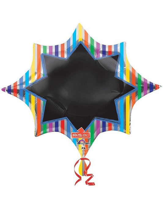 Multi-Stripe Write On Supershape Balloon - 35" x 29" Foil