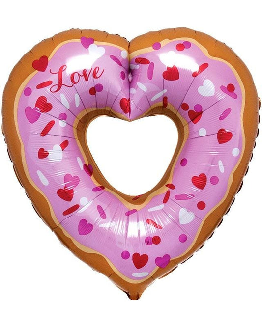 Open Heart Donut Supershape Balloon - 25" X 26" Foil