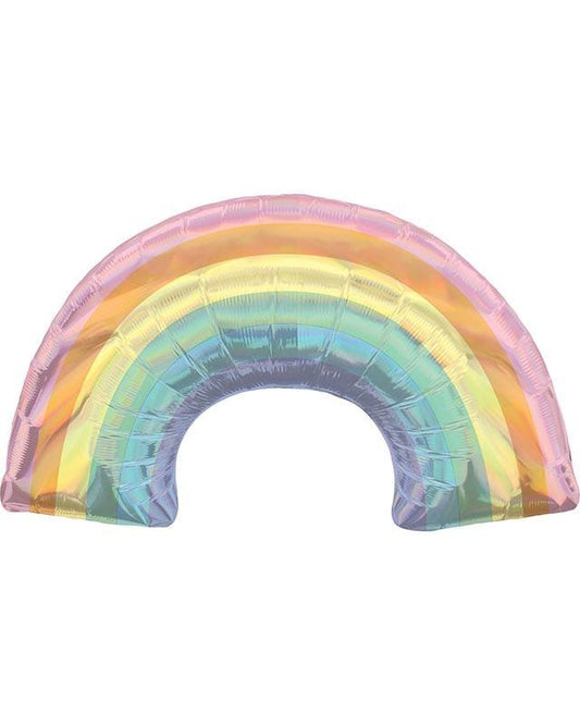 Pastel Iridescent Rainbow Supershape Balloon - 34" x 19" Foil